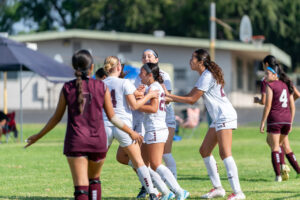 cda slammers players celebrate goal